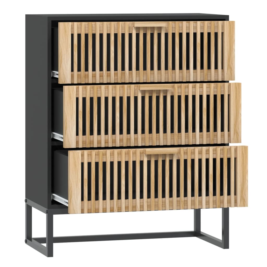 Credenza Nera 60x30x75 cm in Legno Multistrato
