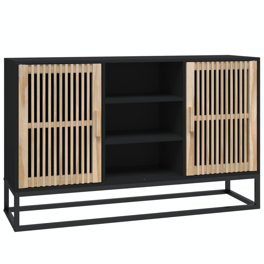 Credenza Nera 105x30x65 cm in Legno Multistrato - homemem39