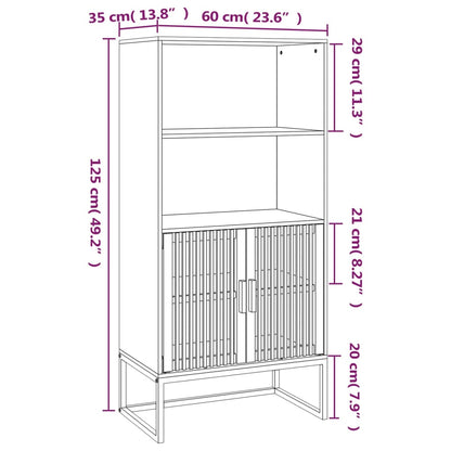 Credenza Nera 60x35x125 cm in Legno Multistrato - homemem39