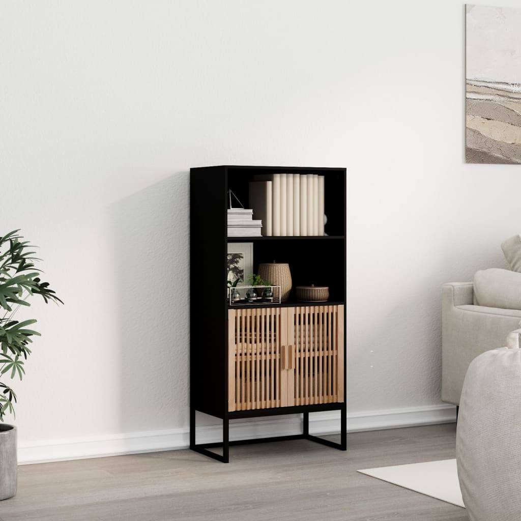 Credenza Nera 60x35x125 cm in Legno Multistrato - homemem39