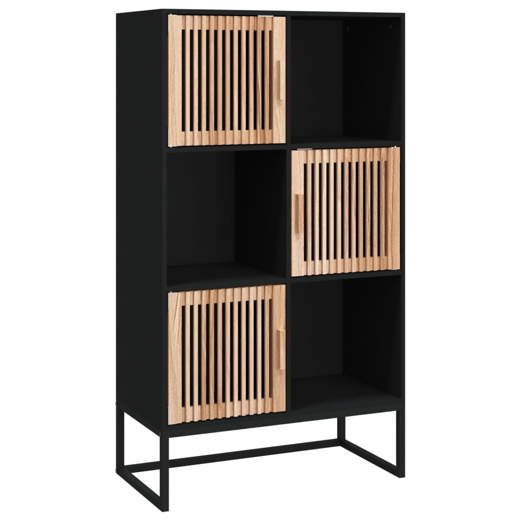 Credenza Nera 70x35x125 cm in Legno Multistrato - homemem39