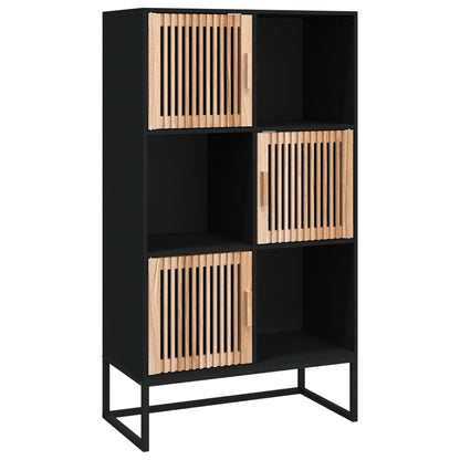 Credenza Nera 70x35x125 cm in Legno Multistrato - homemem39