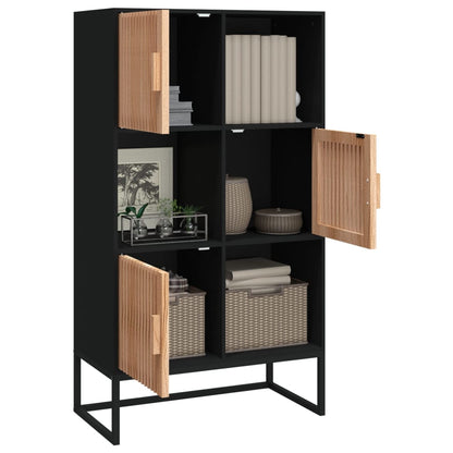 Credenza Nera 70x35x125 cm in Legno Multistrato - homemem39
