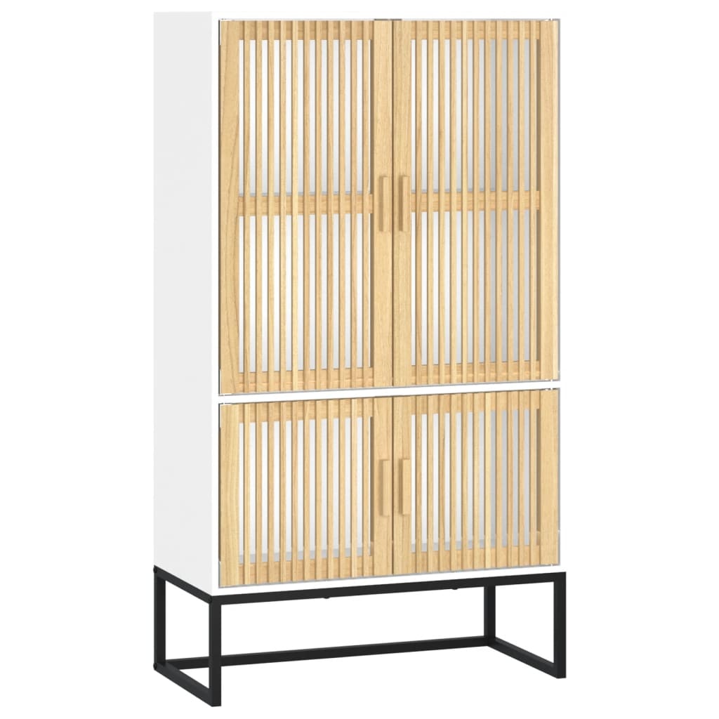 Credenza Bianca 70x35x125 cm in Legno Multistrato - homemem39