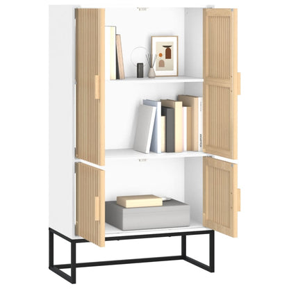 Credenza Bianca 70x35x125 cm in Legno Multistrato - homemem39