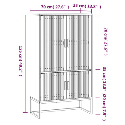 Credenza Bianca 70x35x125 cm in Legno Multistrato - homemem39