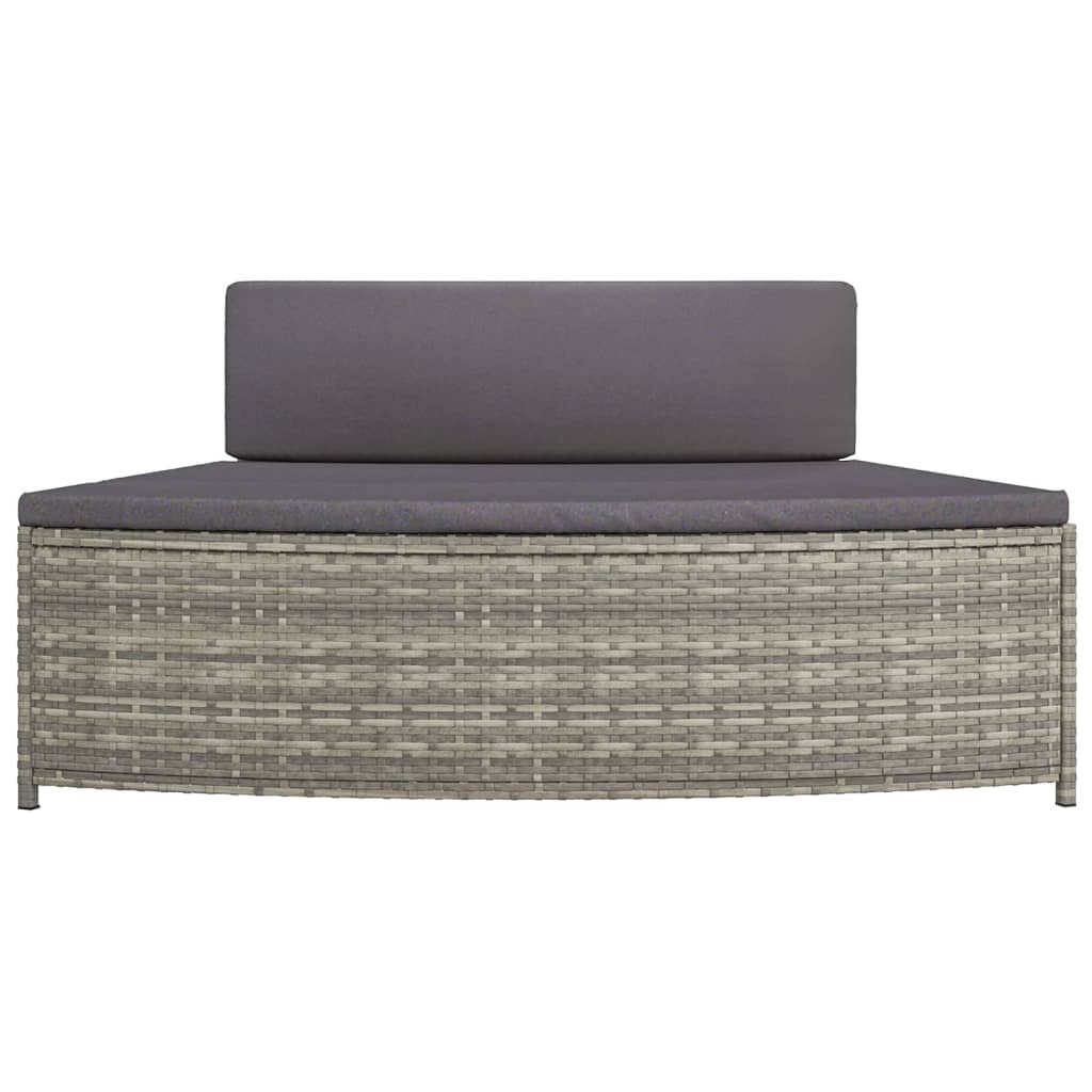 Panche per Spa con Cuscini 2 pz in Polyrattan Grigio - homemem39