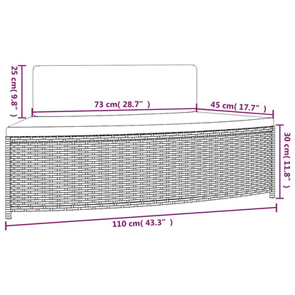 Panche per Spa con Cuscini 2 pz in Polyrattan Grigio