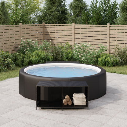 Scaffali Portaoggetti 2 pz in Polyrattan Nero - homemem39