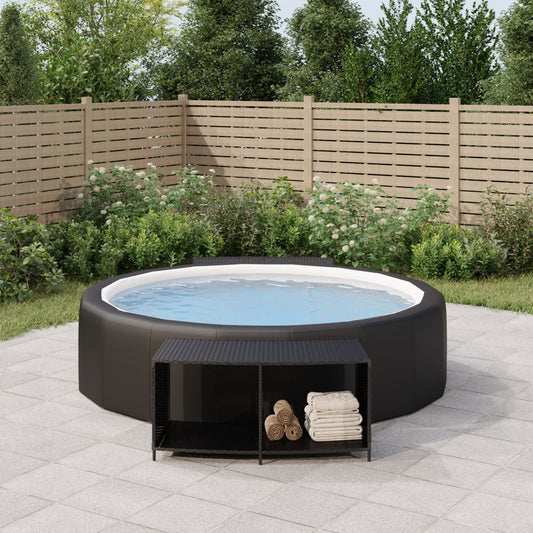 Scaffali Portaoggetti 2 pz in Polyrattan Nero - homemem39