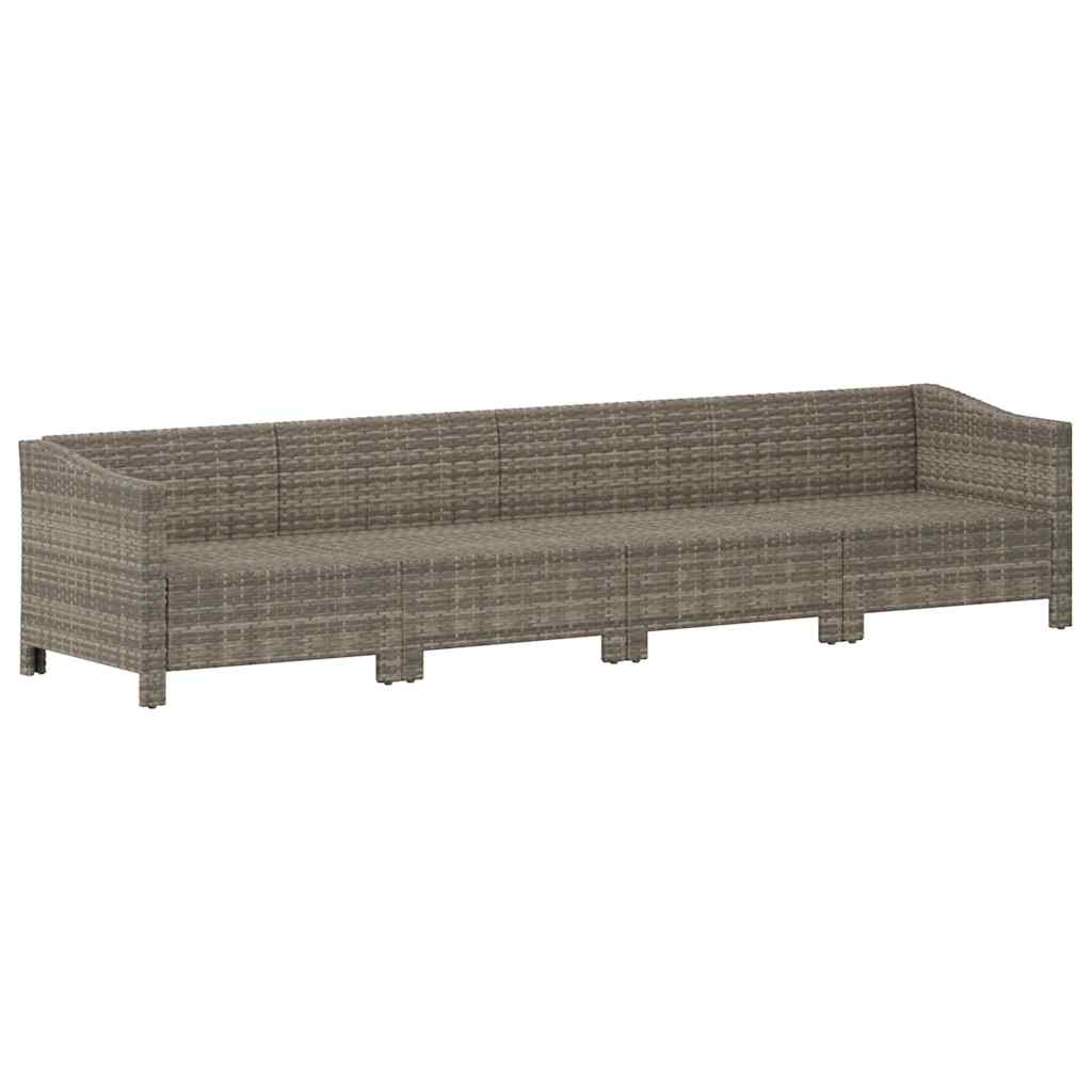 Set da giardino 4 pezzi con cuscini grigio in polyrattan - homemem39