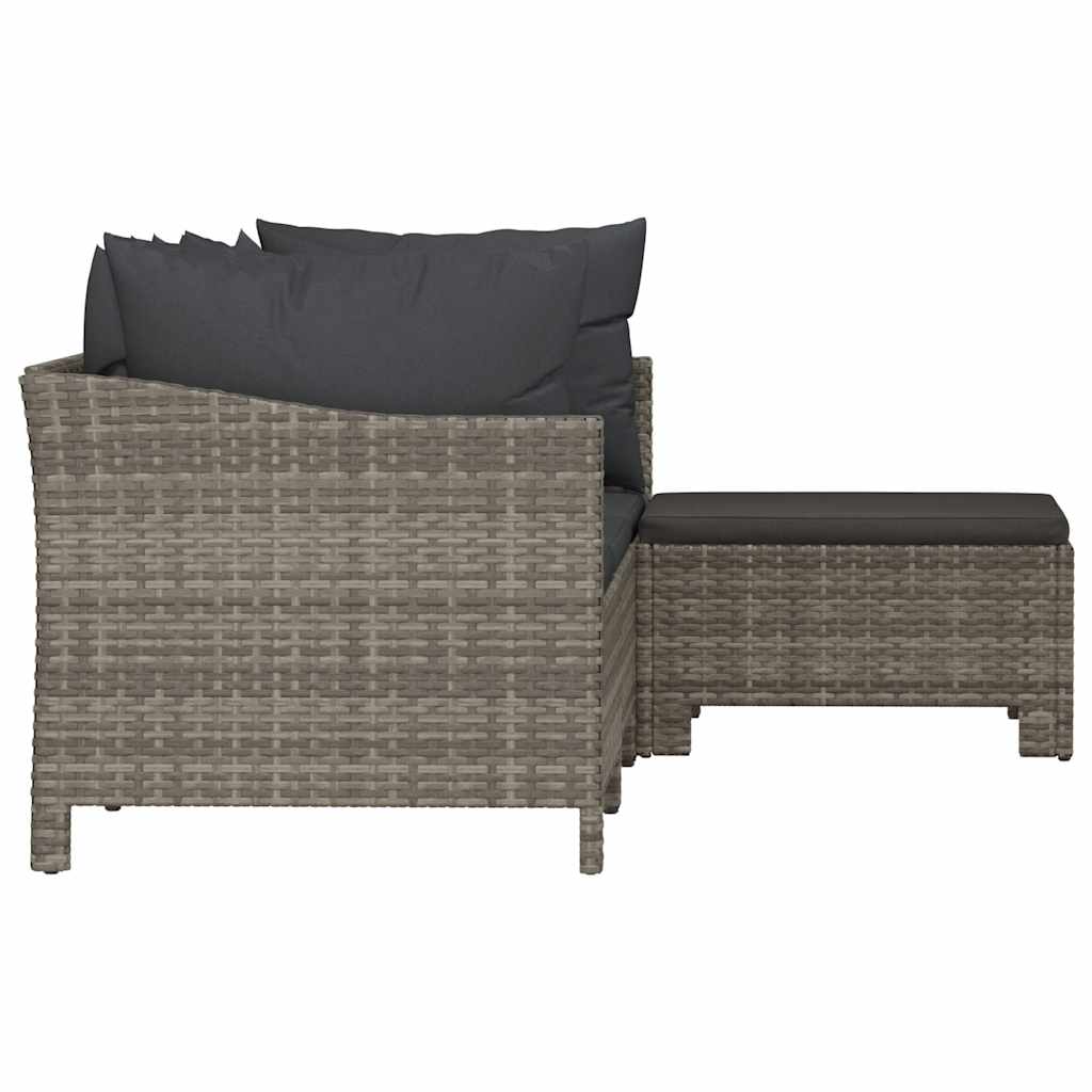 Set Divani da Giardino 4 pz con Cuscini in Polyrattan Grigio - homemem39