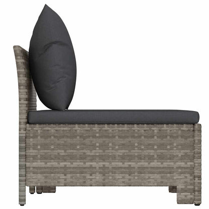 Set da giardino 2 pezzi con cuscini grigio in polyrattan - homemem39