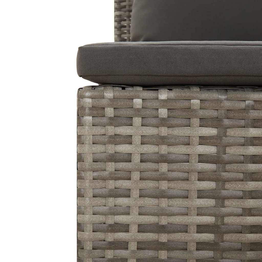 Set da giardino 2 pezzi con cuscini grigio in polyrattan - homemem39