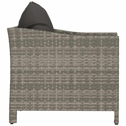 Poltrona da giardino con cuscino grigio in polyrattan - homemem39