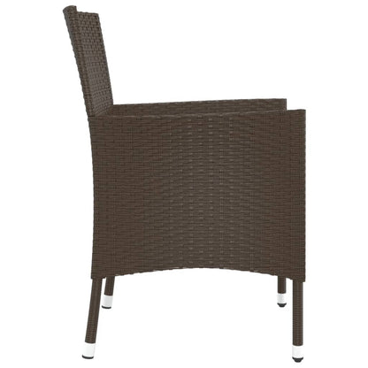 Sedie da giardino con cuscini 2 pz in polyrattan marrone (solo UK/IE/FI/NO)