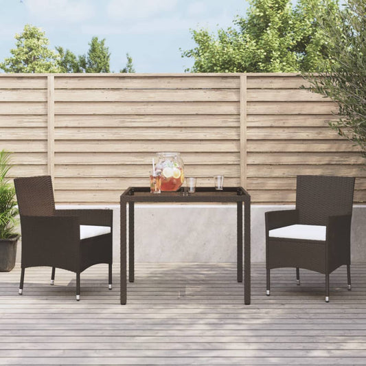 Sedie da giardino con cuscini 2 pz in polyrattan marrone (solo UK/IE/FI/NO)