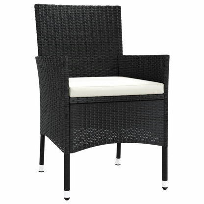 Sedie da giardino con cuscini 2 pz nere in polyrattan (solo UK/IE/FI/NO)