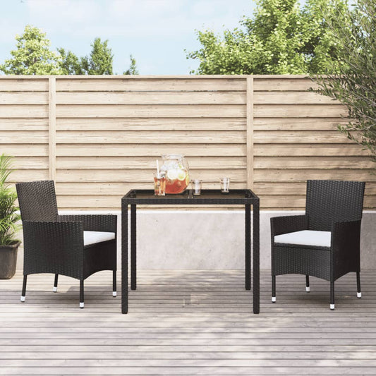 Sedie da giardino con cuscini 2 pz nere in polyrattan (solo UK/IE/FI/NO)