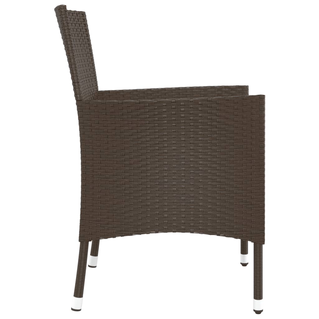Sedie da giardino con cuscini 4 pz in polyrattan marrone (solo UK/IE/FI/NO)
