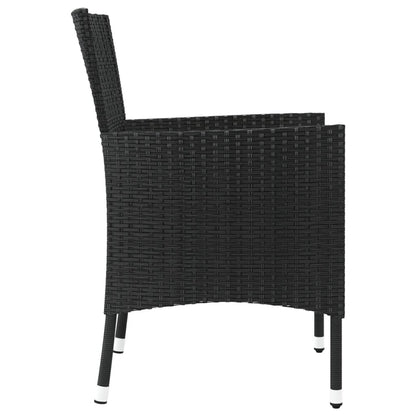 Sedie da giardino con cuscini 4 pz nere in polyrattan (solo UK/IE/FI/NO)
