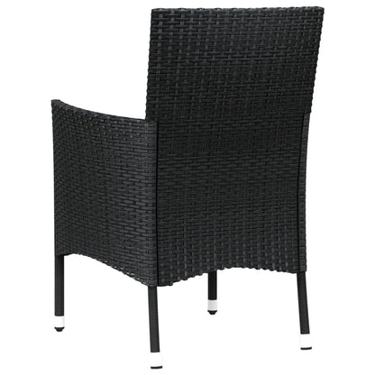 Sedie da giardino con cuscini 4 pz nere in polyrattan (solo UK/IE/FI/NO)