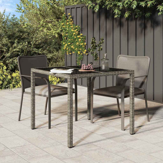 Tavolo da Pranzo da Giardino Grigio 90 x 90 x 75 cm Poly Rattan