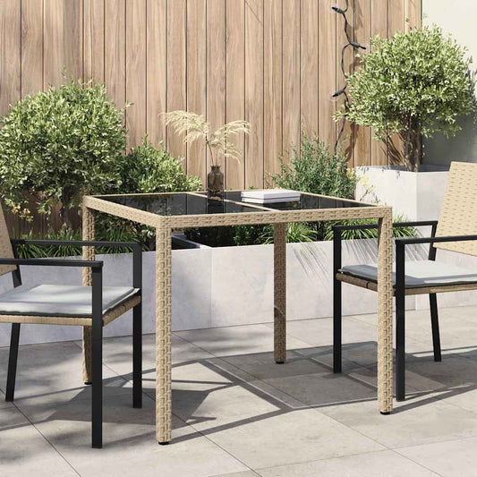 Tavolo da Giardino Beige 90 x 90 x 75 cm polyrattan | homemem39