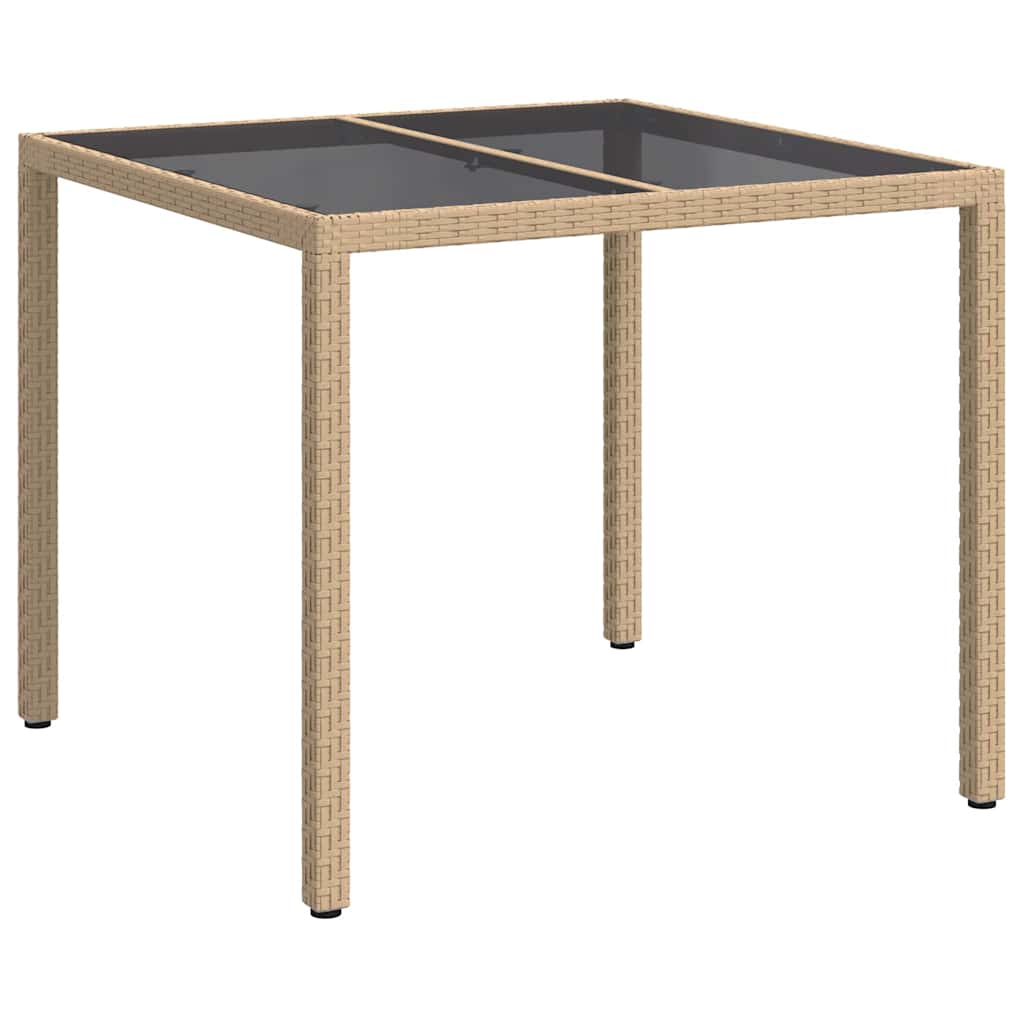Tavolo da Giardino Beige 90 x 90 x 75 cm polyrattan | homemem39