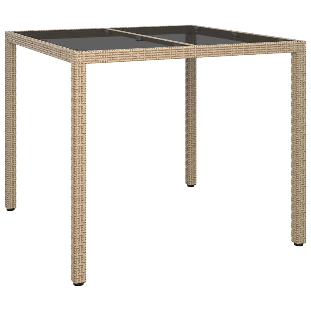 Tavolo da Pranzo da Giardino Beige 90 x 90 x 75 cm Poly Rattan