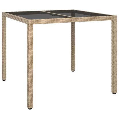 Tavolo da Pranzo da Giardino Beige 90 x 90 x 75 cm Poly Rattan