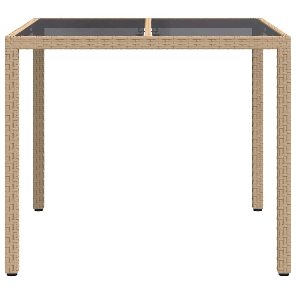 Tavolo da Pranzo da Giardino Beige 90 x 90 x 75 cm Poly Rattan