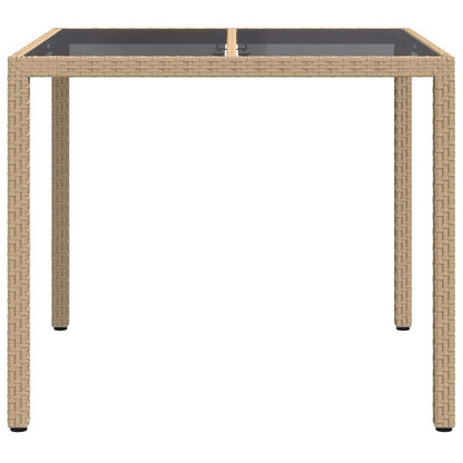 Tavolo da Pranzo da Giardino Beige 90 x 90 x 75 cm Poly Rattan