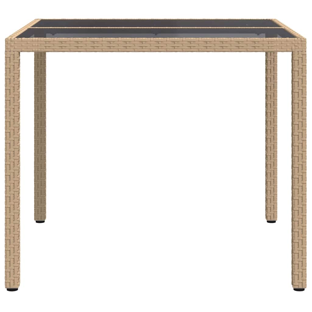 Tavolo da Pranzo da Giardino Beige 90 x 90 x 75 cm Poly Rattan