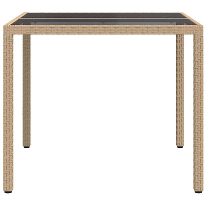 Tavolo da Pranzo da Giardino Beige 90 x 90 x 75 cm Poly Rattan