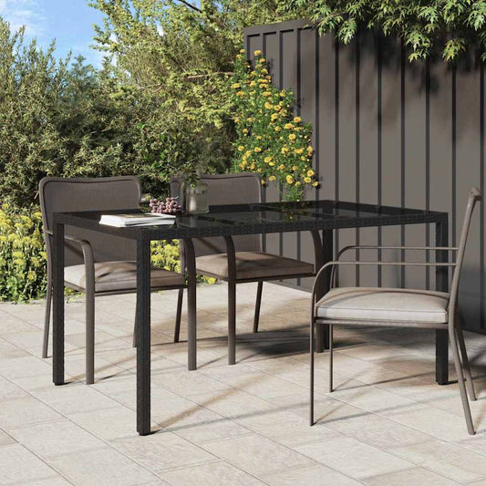 Tavolo da Pranzo da Giardino Nero 150 x 90 x 75 cm Poly Rattan