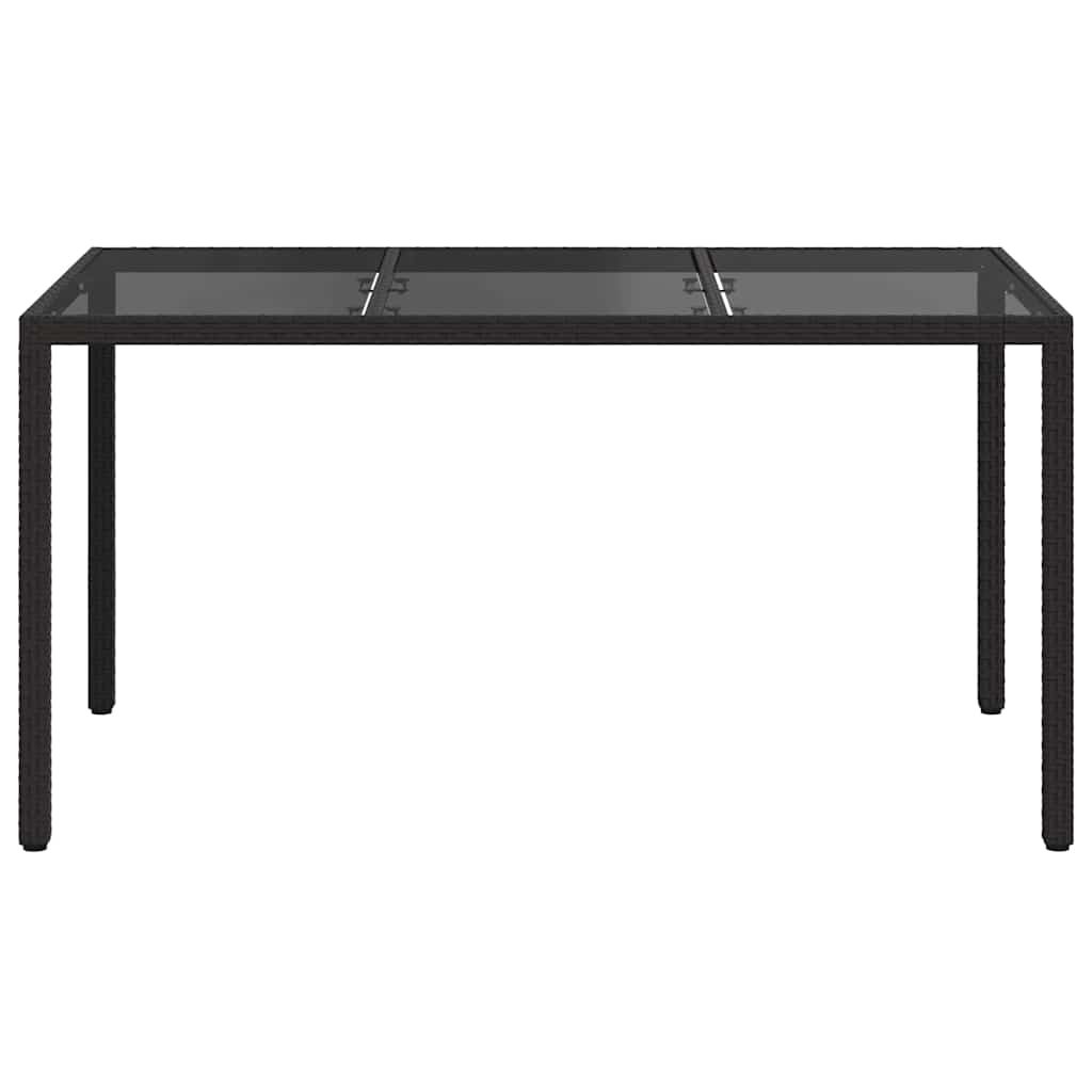 Tavolo da Pranzo da Giardino Nero 150 x 90 x 75 cm Poly Rattan