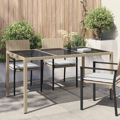 Tavolo da Giardino Beige 150 x 90 x 75 cm polyrattan