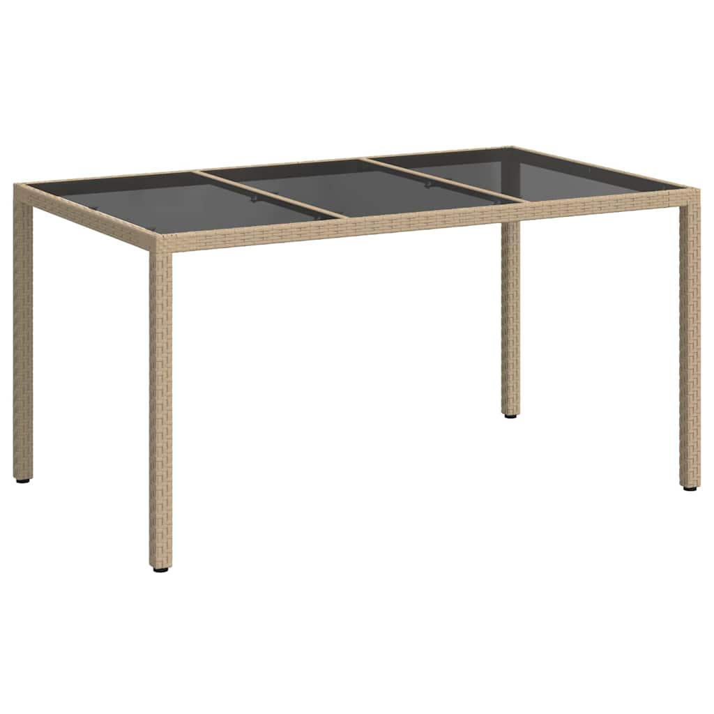 Tavolo da Giardino Beige 150 x 90 x 75 cm polyrattan | homemem39