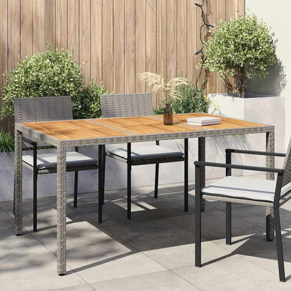 Tavolo da Giardino Grigio 150 x 90 x 75 cm polyrattan | homemem39