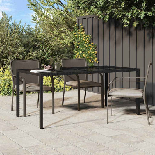 Tavolo da Pranzo da Giardino Nero 190 x 90 x 75 cm Poly Rattan