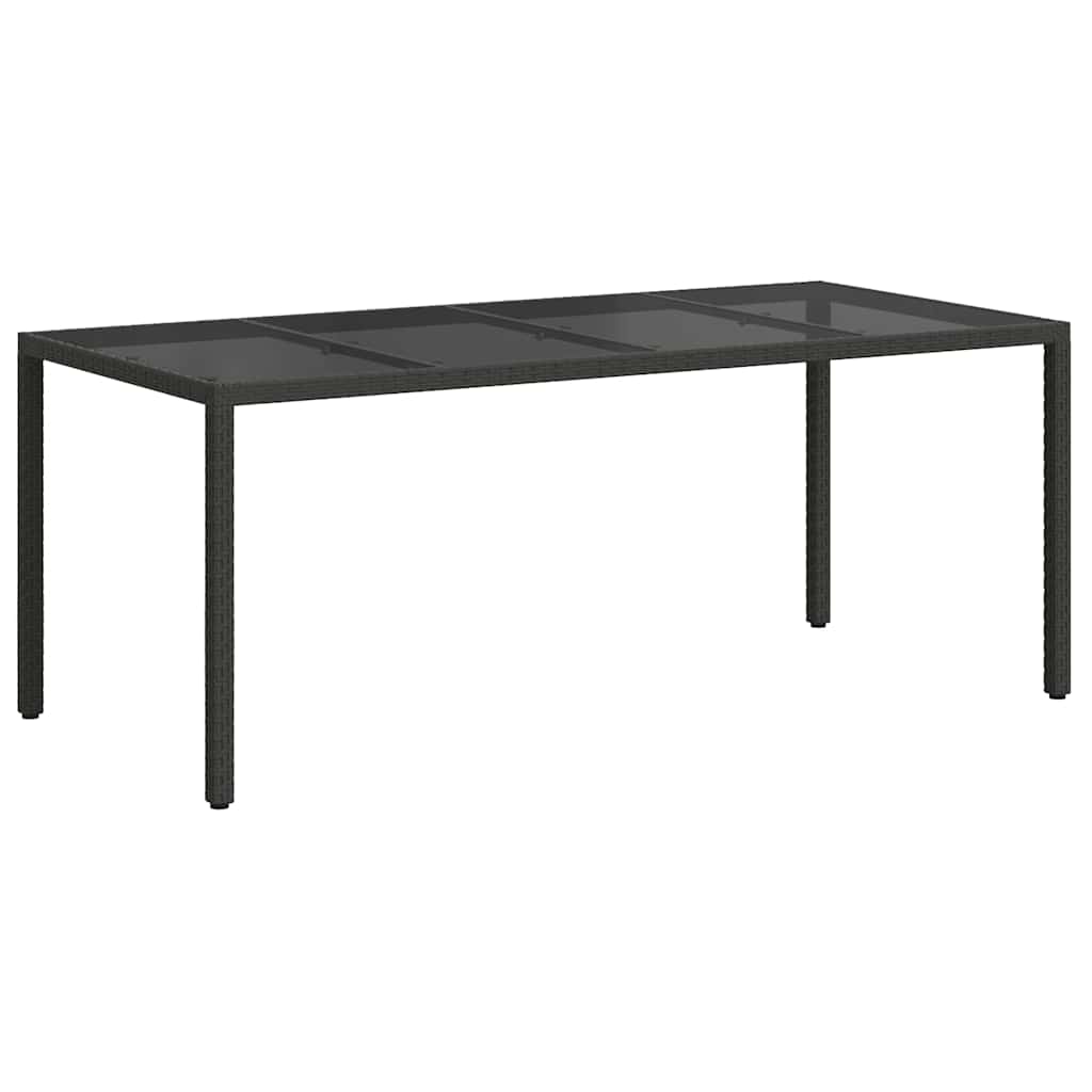 Tavolo da Pranzo da Giardino Nero 190 x 90 x 75 cm Poly Rattan