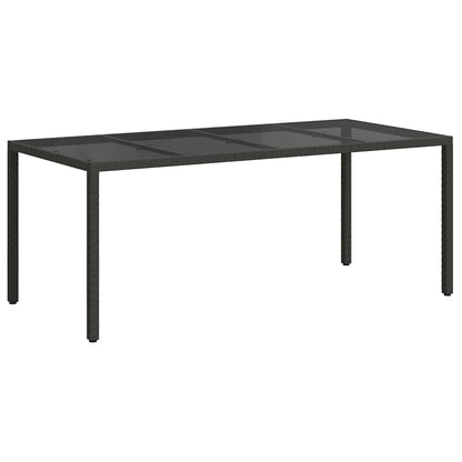 Tavolo da Pranzo da Giardino Nero 190 x 90 x 75 cm Poly Rattan