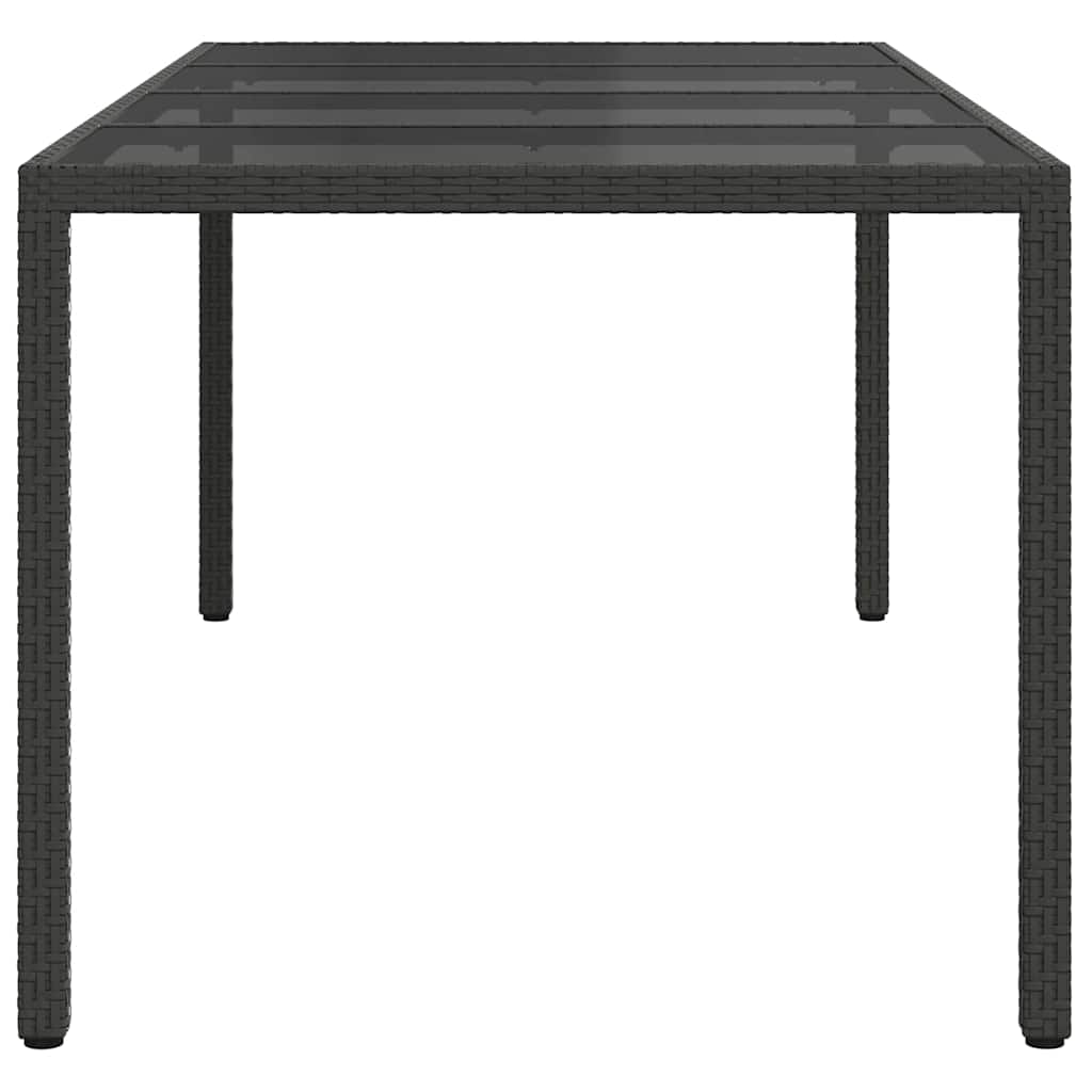 Tavolo da Pranzo da Giardino Nero 190 x 90 x 75 cm Poly Rattan