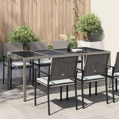 Tavolo da Giardino Grigio 190 x 90 x 75 cm polyrattan | homemem39