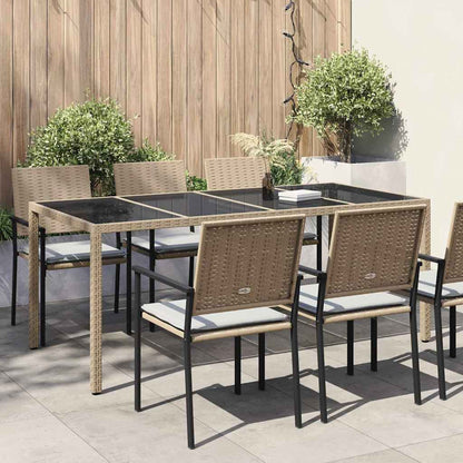 Tavolo da Giardino Beige 190 x 90 x 75 cm polyrattan