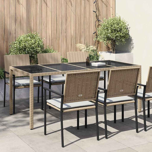 Tavolo da Giardino Beige 190 x 90 x 75 cm polyrattan