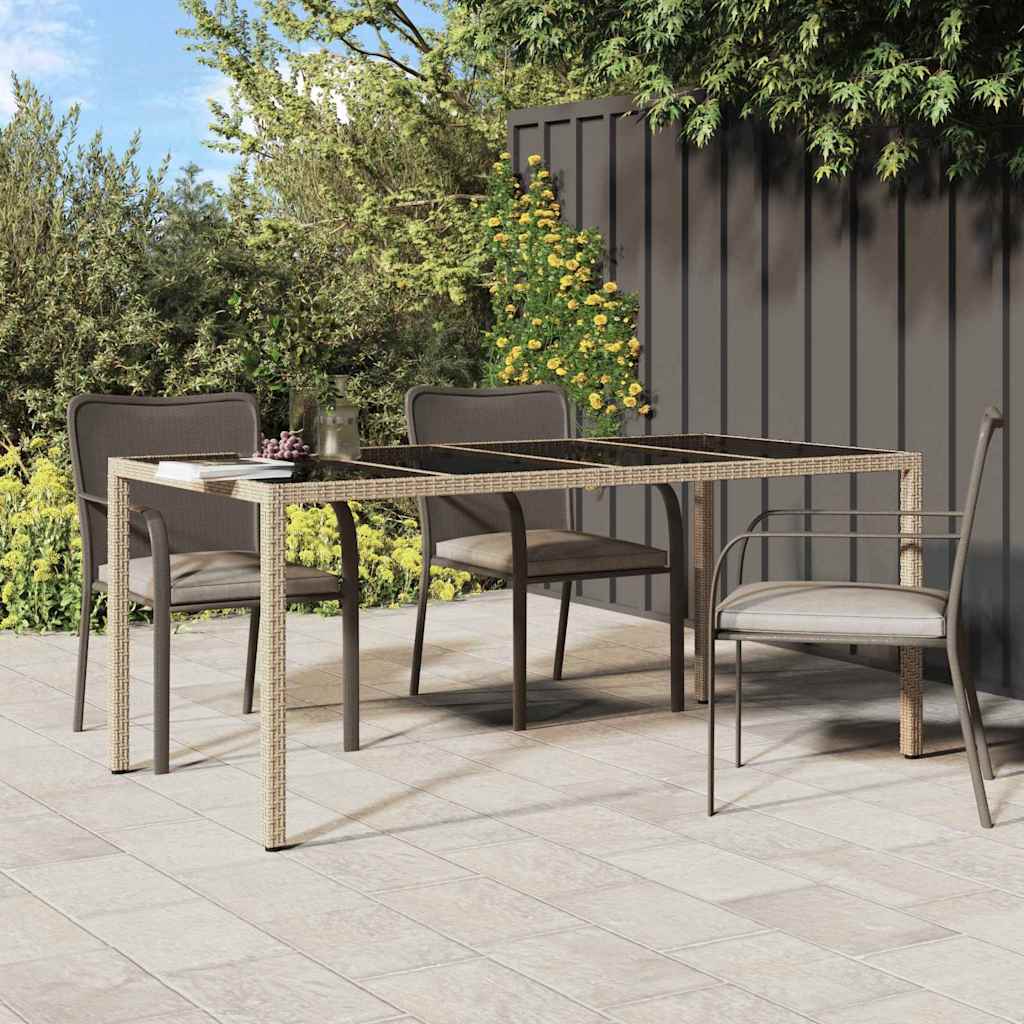 Tavolo da Pranzo da Giardino Beige 190 x 90 x 75 cm Poly Rattan