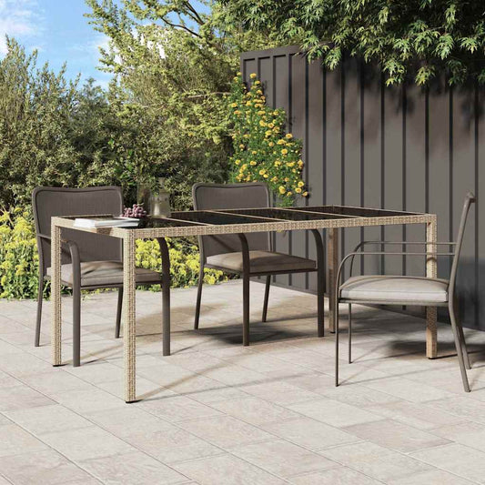 Tavolo da Pranzo da Giardino Beige 190 x 90 x 75 cm Poly Rattan
