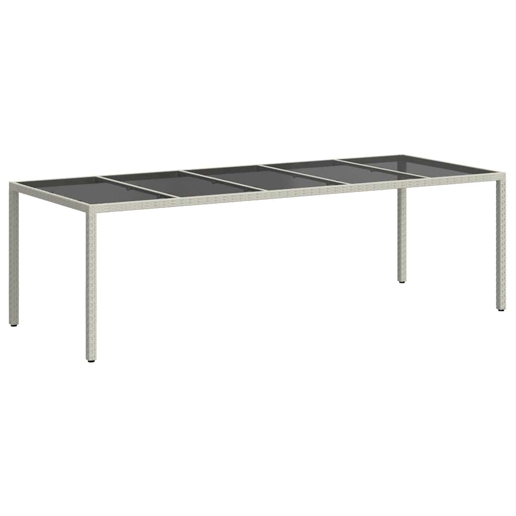 Tavolo Giardino Bianco 250x100x75 cm Polyrattan Vetro Temperato - homemem39